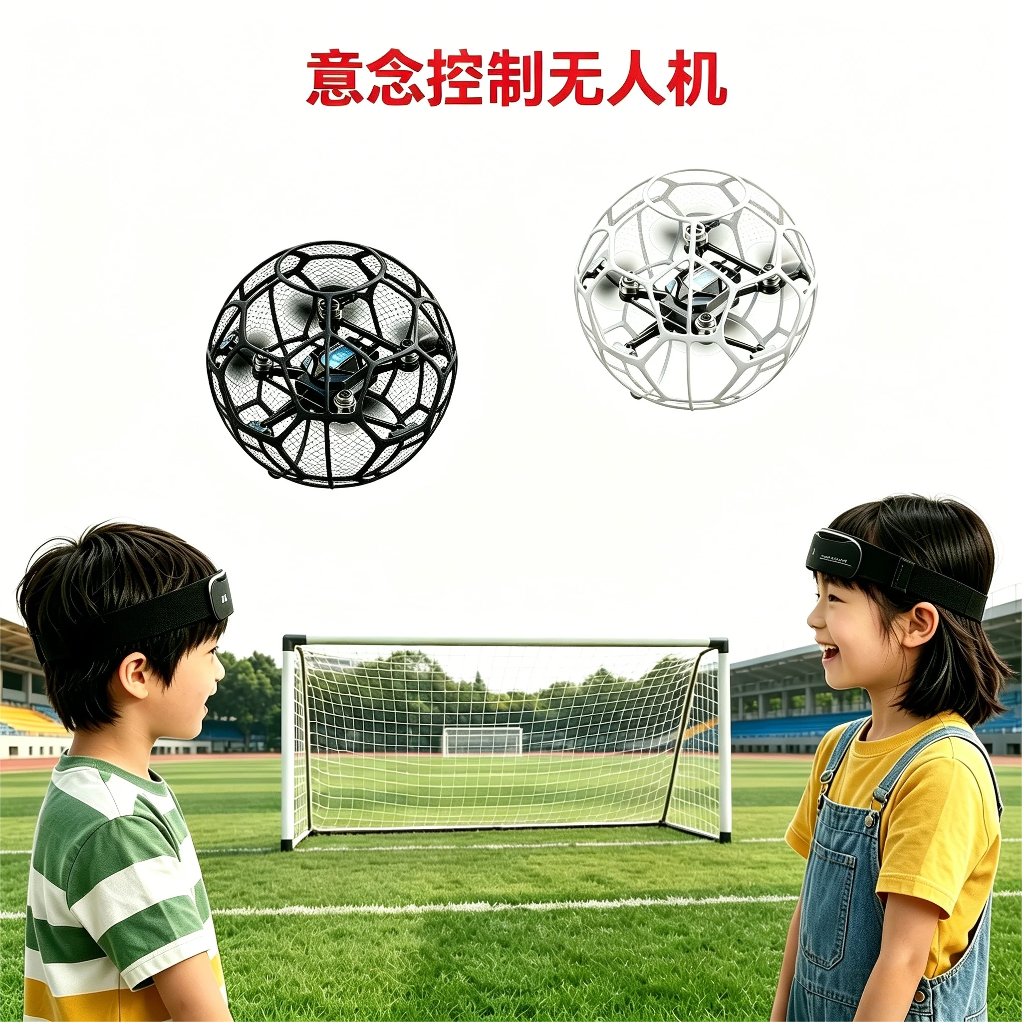 球形防护无人机互动场景示意